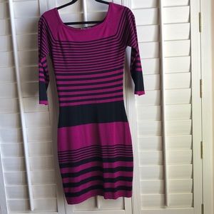 Planet Gold Women Black Striped Bodycon Dress